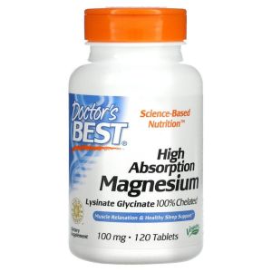 Doctor's Best Magnesium Lysinate Glycinate, 120 таб.