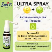 Swiss Ultra D3 + K2 spray, 20 мл.