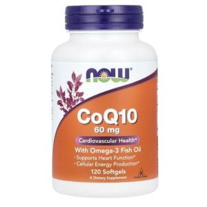 Now Coenzyme Q10 with Omega-3, 60 мг., 60 капс.