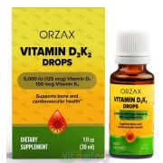 Orzax Vitamin D3 + K2 drops, 30 мл.